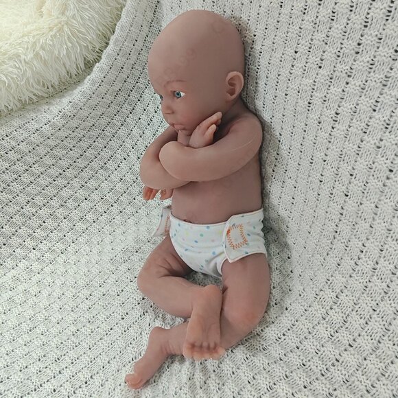 45cm Full Body Platinum Silicone Reborn Baby Dolls Open Eyes Newborn Girl Doll - Picture 13 of 16
